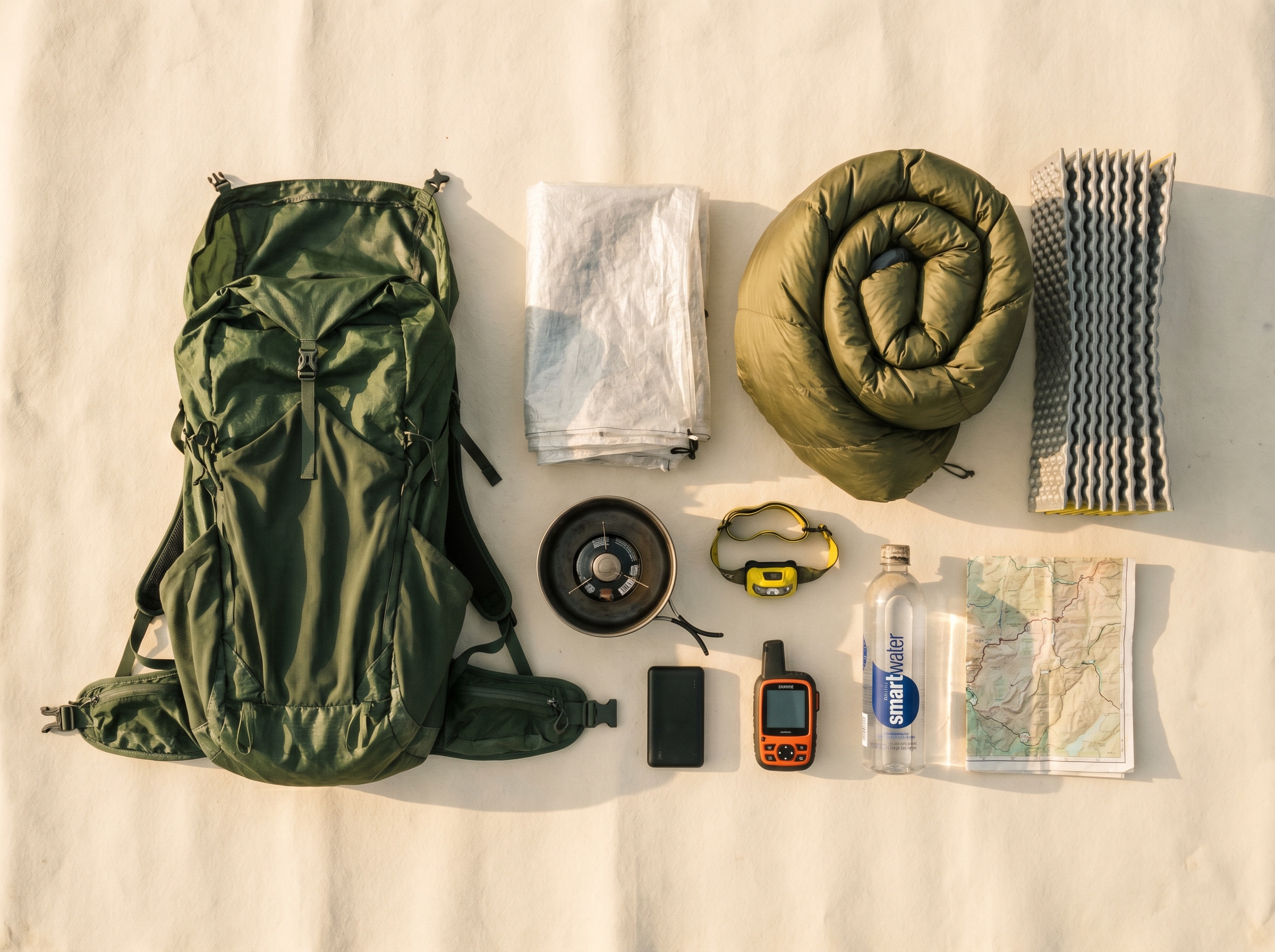 Pack flat lay